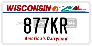877KR  license plate in WI