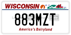 883MZT  license plate in WI