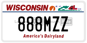 888MZZ  license plate in WI