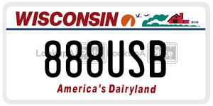 888USB  license plate in WI