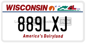 889LXJ license plate in Wisconsin