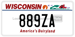 889ZA  license plate in WI