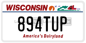 894TUP  license plate in WI