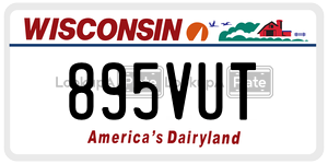 895VUT  license plate in WI