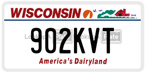 902KVT  license plate in WI