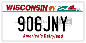 906JNY  license plate in WI
