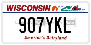 907YKL  license plate in WI