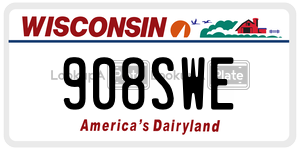 908SWE  license plate in WI