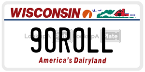 90R0LL  license plate in WI