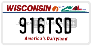 916TSD  license plate in WI
