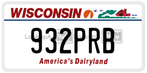 932PRB  license plate in WI