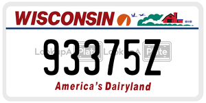 93375Z  license plate in WI