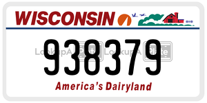 938379  license plate in WI