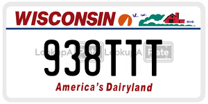 938TTT  license plate in WI