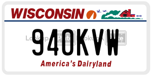 940KVW  license plate in WI