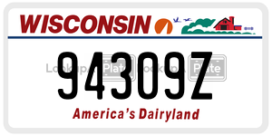 94309Z  license plate in WI
