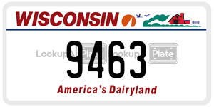 9463  license plate in WI