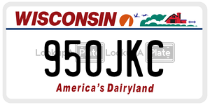 950JKC  license plate in WI