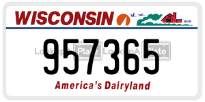 957365  license plate in WI