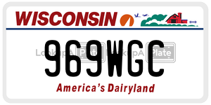 969WGC  license plate in WI