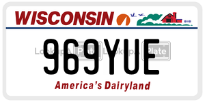 969YUE  license plate in WI