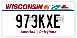 973KXE  license plate in WI