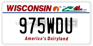 975WDU  license plate in WI