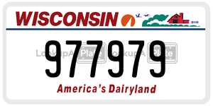 977979  license plate in WI