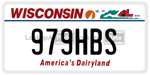 979HBS  license plate in WI