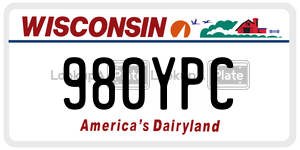 980YPC  license plate in WI