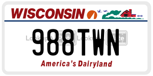 988TWN  license plate in WI