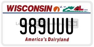 989UUU  license plate in WI