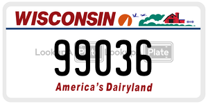 99036 license plate in Wisconsin