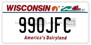 990JFC  license plate in WI