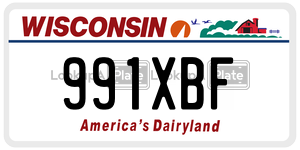 991XBF license plate in Wisconsin