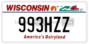 993HZZ  license plate in WI
