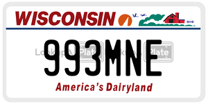 993MNE  license plate in WI