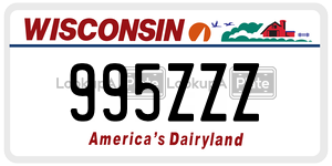 995ZZZ  license plate in WI