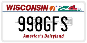 998GFS  license plate in WI