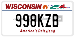 998KZB  license plate in WI