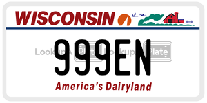 999EN  license plate in WI