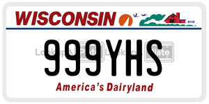 999YHS  license plate in WI