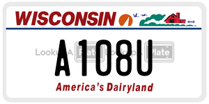 A108U  license plate in WI