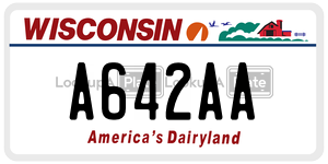 A642AA  license plate in WI