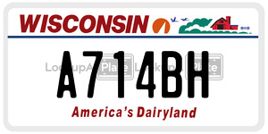 A714BH  license plate in WI