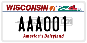 AAA001  license plate in WI