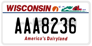 AAA8236  license plate in WI