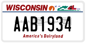AAB1934  license plate in WI