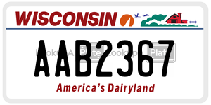 AAB2367  license plate in WI