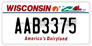 AAB3375  license plate in WI